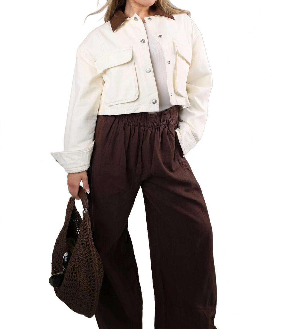 NEW FREE PEOPLE women's martha workwear jacket in ecru - Picture 5 of 7